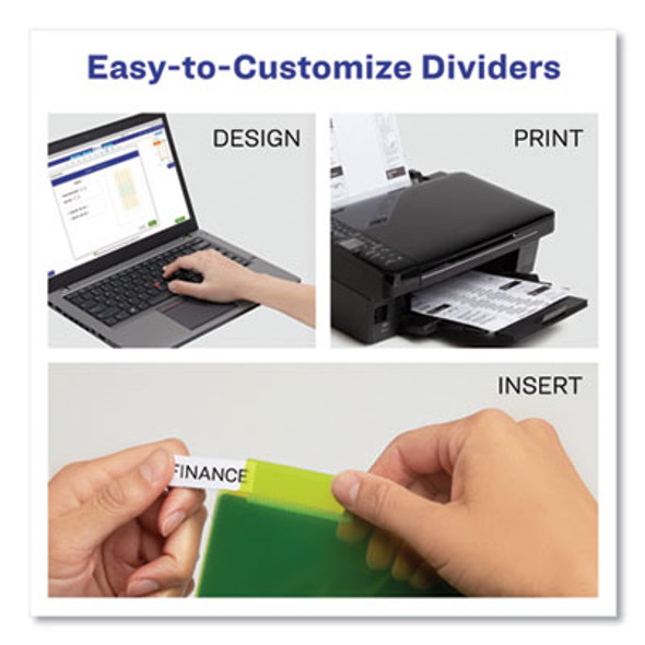 Big Tab Insertable One-Pocket Plastic Dividers, 5-Tab, 11.13 X 9.25, Assorted, 1 Set