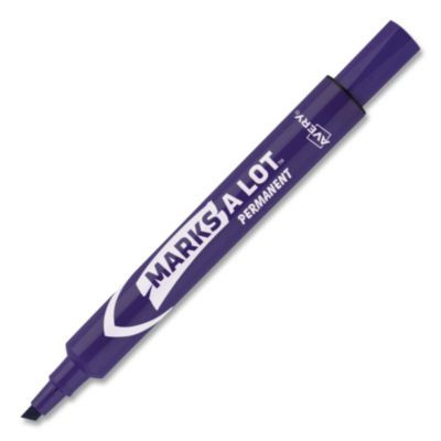 Marks A Lot Large Desk-Style Permanent Marker, Broad Chisel Tip, Purple, Dozen