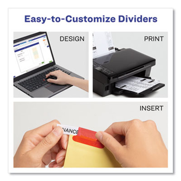 Insertable Big Tab Dividers, 5-Tab, Double-Sided Gold Edge Reinforcing, 11 x 8.5, Buff, Assorted Tabs, 1 Set