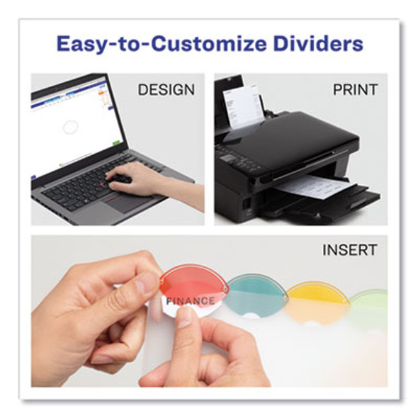 Insertable Style Edge Tab Plastic Dividers, 7-Hole Punched, 5-Tab, 8.5 X 5.5, Translucent, 1 Set