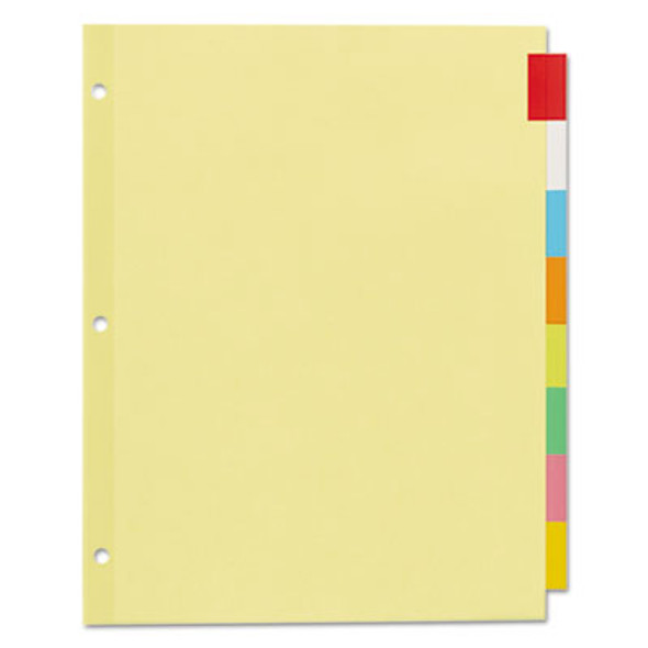 Plastic Insertable Dividers, 8-Tab, 11 x 8.5, Assorted Tabs, 1 Set