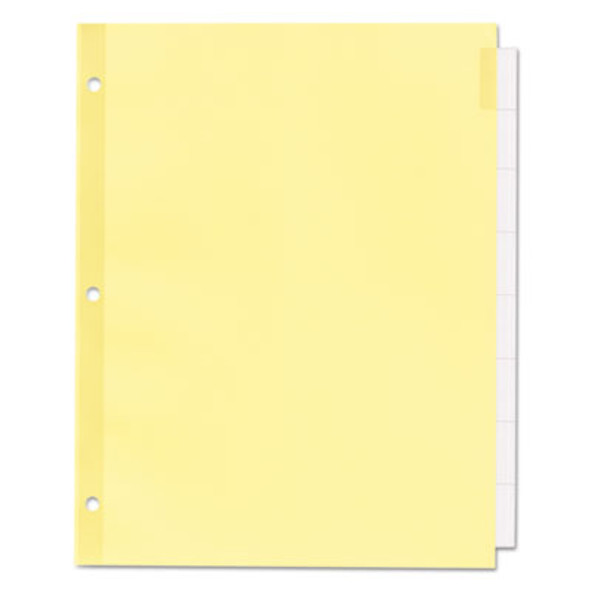 Plastic Insertable Dividers, 8-Tab, 11 x 8.5, Clear Tabs, 1 Set