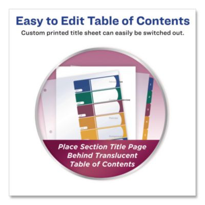 Customizable Table Of Contents Ready Index Dividers With Multicolor Tabs, 8-Tab, 1 To 8, 11 X 8.5, Translucent, 1 Set