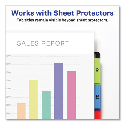 Insertable Big Tab Plastic 2-Pocket Dividers, 5-Tab, 11.13 X 9.25, Assorted, 1 Set