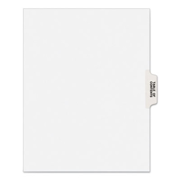 Preprinted Legal Exhibit Side Tab Index Dividers, Avery Style, 25-Tab, Table Of Contents, 11 X 8.5, White, 25/Pack
