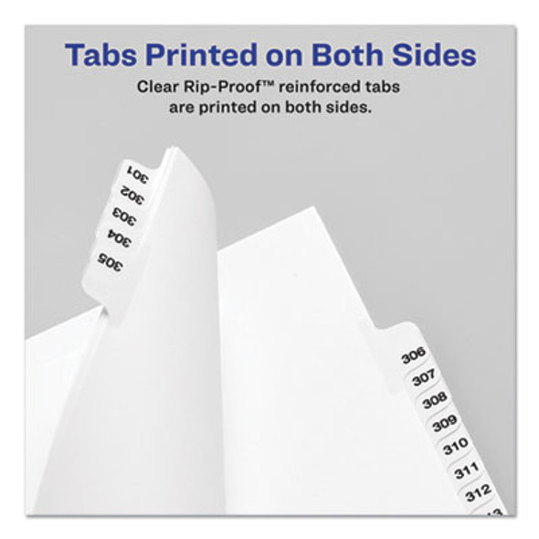 Preprinted Legal Exhibit Side Tab Index Dividers, Avery Style, 10-Tab, 1, 11 X 8.5, White, 25/Pack