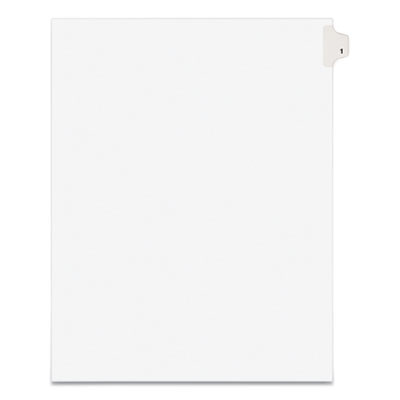 Preprinted Legal Exhibit Side Tab Index Dividers, Avery Style, 10-Tab, 1, 11 X 8.5, White, 25/Pack
