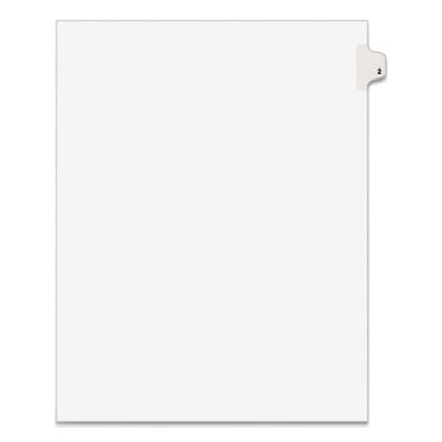 Preprinted Legal Exhibit Side Tab Index Dividers, Avery Style, 10-Tab, 2, 11 X 8.5, White, 25/Pack