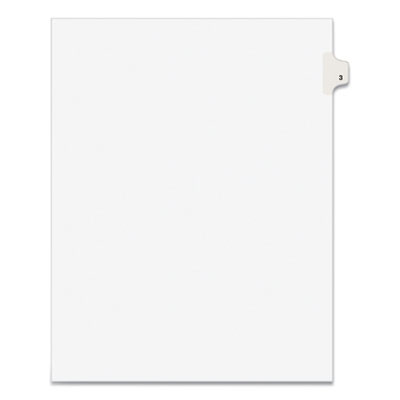 Preprinted Legal Exhibit Side Tab Index Dividers, Avery Style, 10-Tab, 3, 11 X 8.5, White, 25/Pack