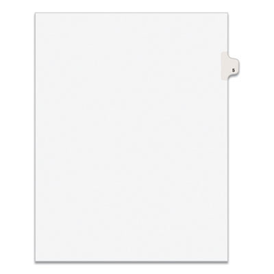 Preprinted Legal Exhibit Side Tab Index Dividers, Avery Style, 10-Tab, 5, 11 X 8.5, White, 25/Pack