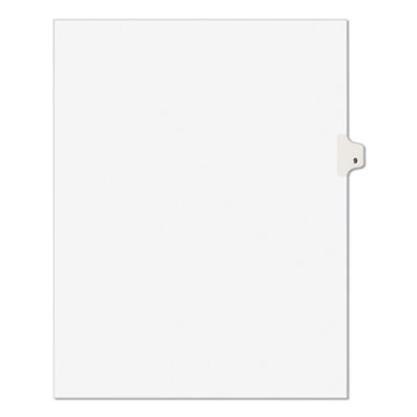 Preprinted Legal Exhibit Side Tab Index Dividers, Avery Style, 10-Tab, 9, 11 X 8.5, White, 25/Pack