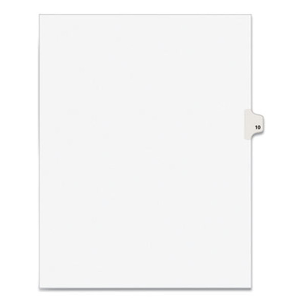 Preprinted Legal Exhibit Side Tab Index Dividers, Avery Style, 10-Tab, 10, 11 X 8.5, White, 25/Pack
