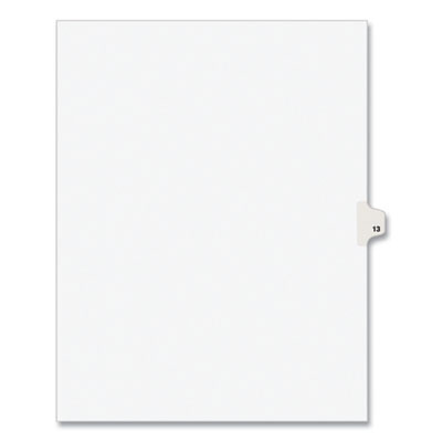 Preprinted Legal Exhibit Side Tab Index Dividers, Avery Style, 10-Tab, 13, 11 X 8.5, White, 25/Pack
