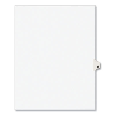 Preprinted Legal Exhibit Side Tab Index Dividers, Avery Style, 10-Tab, 15, 11 X 8.5, White, 25/Pack