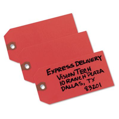 Unstrung Shipping Tags, 11.5 Pt.Stock, 4.75 x 2.38, Red, 1,000/Box
