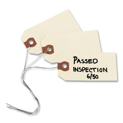 Double Wired Shipping Tags, 11.5 Pt Stock, 3.25 x 1.63, Manila, 1,000/Box