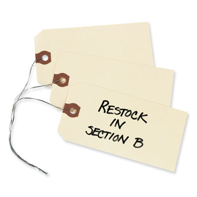 Double Wired Shipping Tags, 11.5 Pt Stock, 4.75 x 2.38, Manila, 1,000/Box