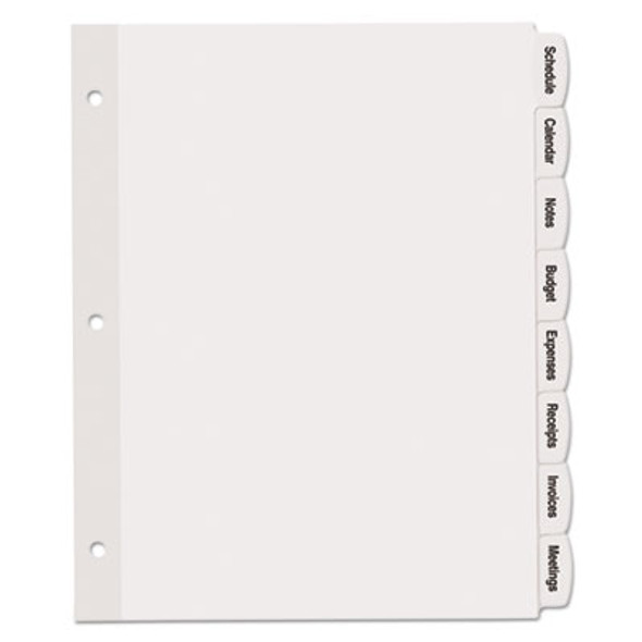Big Tab Printable White Label Tab Dividers, 8-Tab, 11 x 8.5, White, 20 Sets