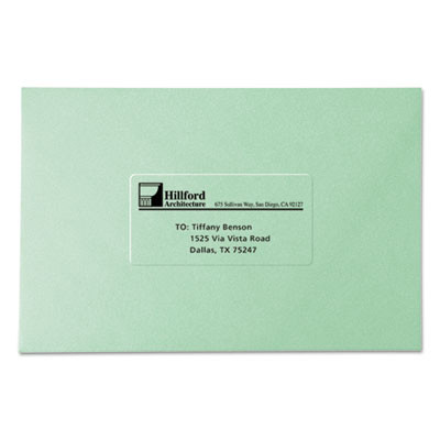 Matte Clear Easy Peel Mailing Labels W/ Sure Feed Technology, Laser Printers, 2 X 4, Clear, 10/Sheet, 10 Sheets/Pack