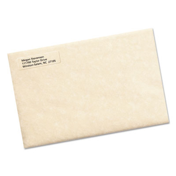 Matte Clear Easy Peel Mailing Labels W/ Sure Feed Technology, Laser Printers, 0.5 X 1.75, Clear, 80/Sheet, 10 Sheets/Pack