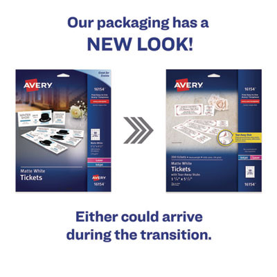 Printable Tickets w/Tear-Away Stubs, 97 Bright, 65 Lb Cover Weight, 8.5 x 11, White, 10 Tickets/Sheet, 20 Sheets/Pack
