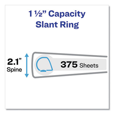 Touchguard Protection Heavy-Duty View Binders With Slant Rings, 3 Rings, 1.5" Capacity, 11 X 8.5, White