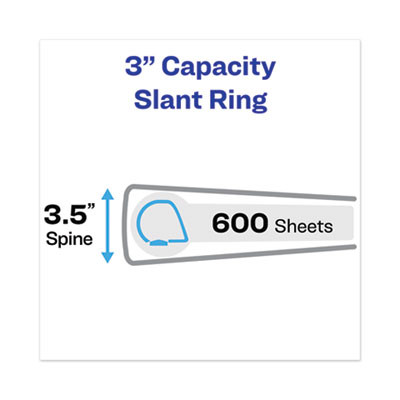 Touchguard Protection Heavy-Duty View Binders With Slant Rings, 3 Rings, 3" Capacity, 11 X 8.5, White