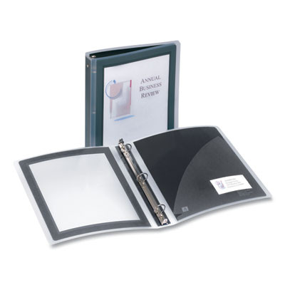 Flexi-View Binder With Round Rings, 3 Rings, 1.5" Capacity, 11 X 8.5, Black