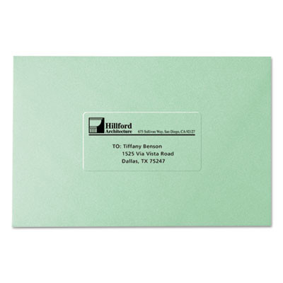 Matte Clear Easy Peel Mailing Labels W/ Sure Feed Technology, Inkjet Printers, 2 X 4, Clear, 10/Sheet, 10 Sheets/Pack