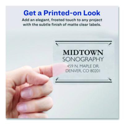 Matte Clear Shipping Labels, Inkjet Printers, 8.5 X 11, Clear, 10/Pack