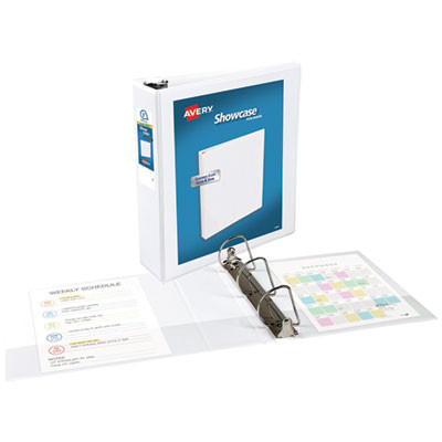 Showcase Economy View Binders With Slant Rings, 3 Rings, 3" Capacity, 11 x 8.5, White