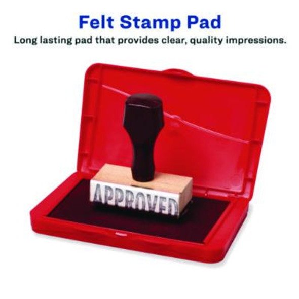 Pre-Inked Felt Stamp Pad, 4.25" x 2.75", Red