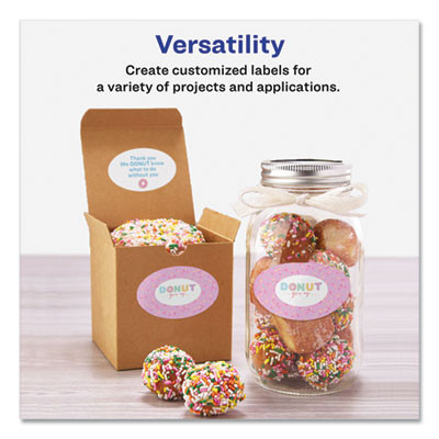 Oval Labels With Sure Feed And Easy Peel, 1.5 x 2.5, Glossy White, 180/Pack