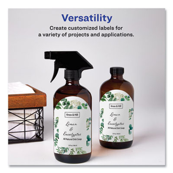 Textured Arched Print-To-The-Edge Labels, Laser Printers, 4.75 X 3.5, White, 4/Sheet, 10 Sheets/Pack