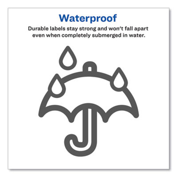 Water-Resistant Wraparound Labels w/ Sure Feed, 9.75 x 1.25, White, 40/Pack