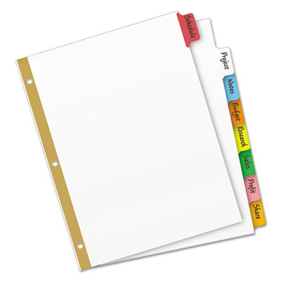 Write And Erase Big Tab Paper Dividers, 8-Tab, 11 x 8.5, White, Assorted Tabs,1 Set