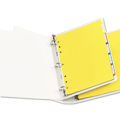 Heavy-Duty Plastic Dividers With Multicolor Tabs And White Labels , 5-Tab, 11 X 8.5, Assorted, 1 Set