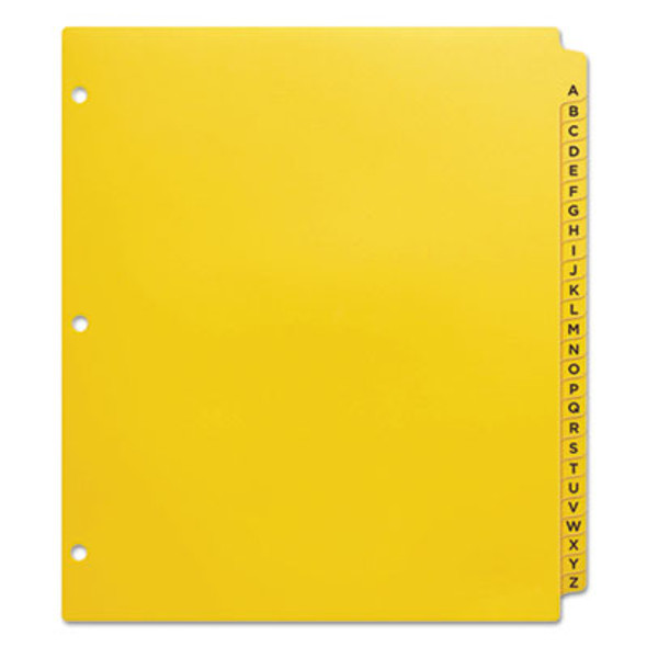 Heavy-Duty Preprinted Plastic Tab Dividers, 26-Tab, A To Z, 11 X 9, Yellow, 1 Set