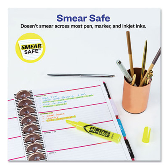Hi-Liter Desk-Style Highlighters, Fluorescent Yellow Ink, Chisel Tip, Yellow/Black Barrel, Dozen