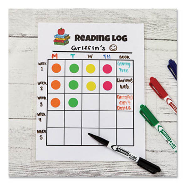 Marks A Lot Desk/Pen-Style Dry Erase Marker Value Pack, Assorted Broad Bullet/Chisel Tips, Assorted Colors, 24/Pack (29870)