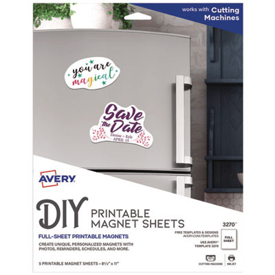 Printable Magnet Sheets, 8.5 X 11, White, 5/Pack
