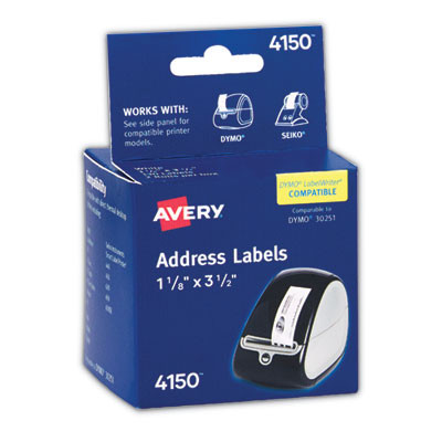 Multipurpose Thermal Labels, 1.13 X 3.5, White, 130/Roll, 2 Rolls/Pack