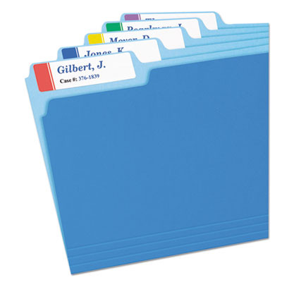 Extra-Large Trueblock File Folder Labels With Sure Feed Technology, 0.94" x 3.44", White, 18/Sheet, 25 Sheets/Pack