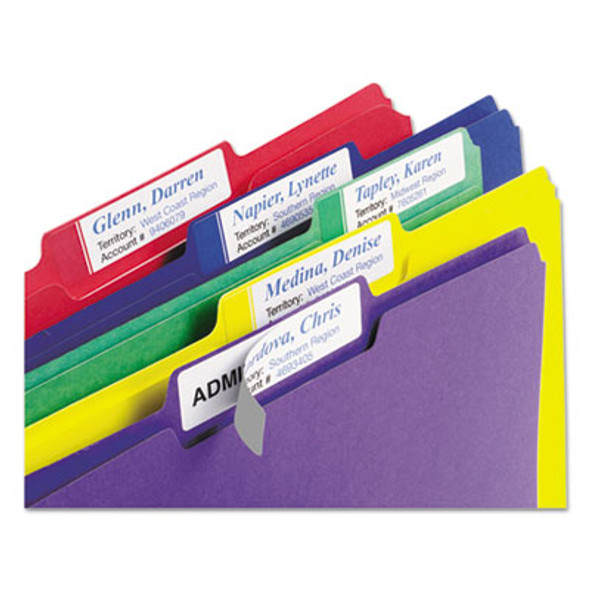 Extra-Large Trueblock File Folder Labels With Sure Feed Technology, 0.94 X 3.44, White, 18/Sheet, 25 Sheets/Pack