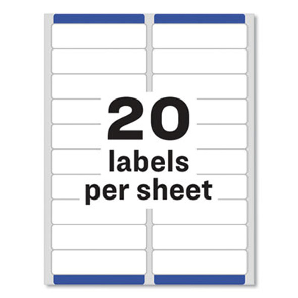 Easy Peel White Address Labels W/ Sure Feed Technology, Laser Printers, 1 X 4, White, 20/Sheet, 25 Sheets/Pack
