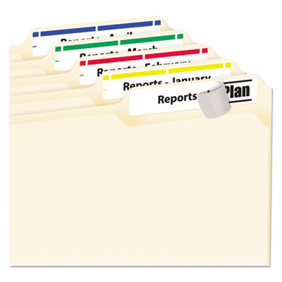Permanent Trueblock File Folder Label With Sure-Feed Technology, 0.66" x 3.44", White, 30/Sheet, 25 Sheets/Pack
