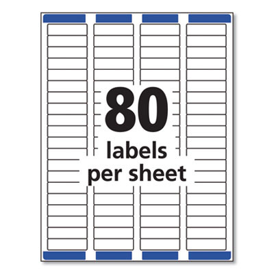 Easy Peel White Address Labels W/ Sure Feed Technology, Laser Printers, 0.5 X 1.75, White, 80/Sheet, 25 Sheets/Pack