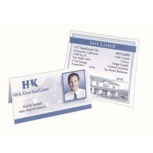 Small Tent Card, White, 3.5 x 2, 4 Cards/Sheet, 40 Sheets/Pack