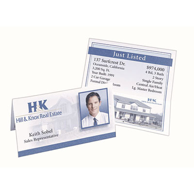 Small Tent Card, White, 3.5 x 2, 4 Cards/Sheet, 40 Sheets/Pack
