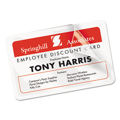 Laminated Laser/Inkjet Id Cards, 2 1/4 X 3 1/2, White, 30/Box